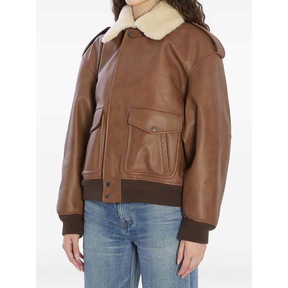 Saint Laurent Jackets & Blazers - Saint Laurent Brown Jackets - Bomber Jackets Women